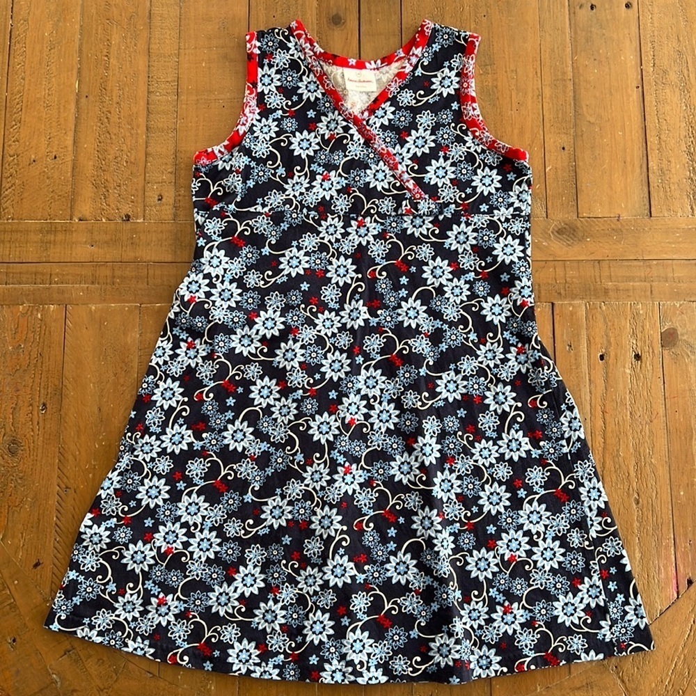 Hanna andersson navy floral kimono dress